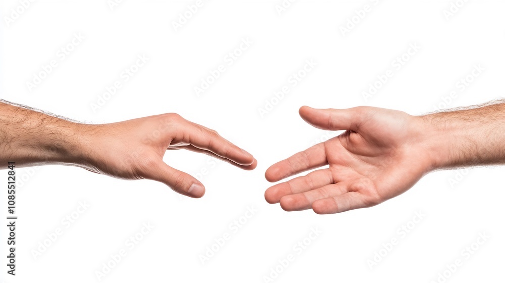 Poster helping hands reaching in unity and support concept