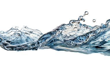 Dynamic splash of clear water captured mid motion, showcasing fluidity and energy. image highlights intricate details of water droplets and waves, evoking sense of freshness