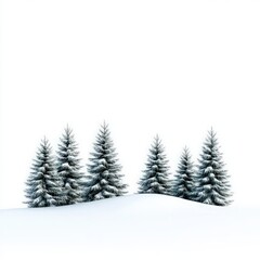 Winter wonderland scene featuring snow-covered pine trees in a serene landscape nature photography tranquil atmosphere aerial view