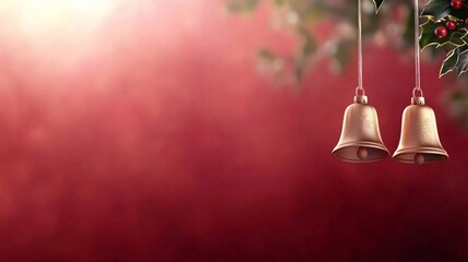 Obraz premium Festive holiday bells cozy home decor digital art warm environment close-up view celebration concept