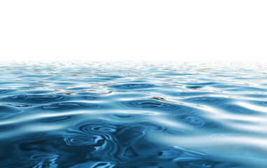 Naklejka premium serene view of calm, reflective water surface under clear sky, capturing tranquil beauty of nature. gentle ripples create soothing pattern across blue expanse