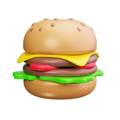 burger 3d Render Icons