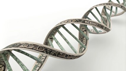 dna helix from money