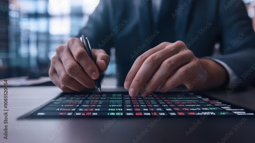 Aufkleber professional trader analyzing market data