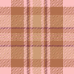 Mother pattern check texture, quiet textile plaid vector. Holiday background tartan fabric seamless in orange and light colors.
