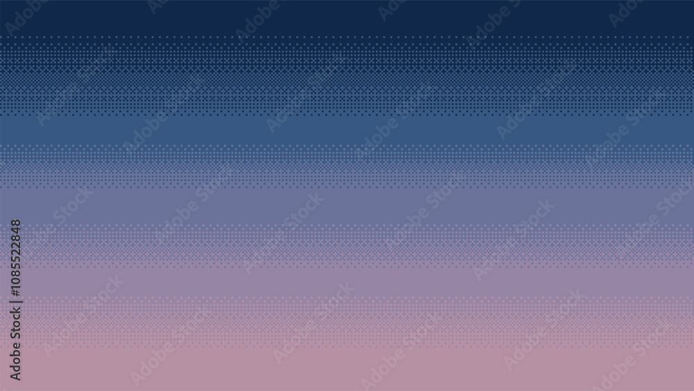 Poster pixel art gradient dithering background. evening or sunset sky seamless pattern when docking horizon