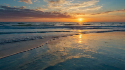Fototapeta premium Sunrise over beach