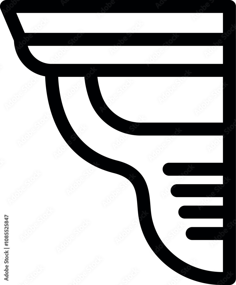 Poster simple vector icon representing a cornice molding, a decorative element used in architecture to enha
