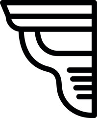 Simple vector icon representing a cornice molding, a decorative element used in architecture to enhance the aesthetics of interiors © ylivdesign