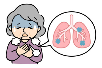 肺炎の高齢女性