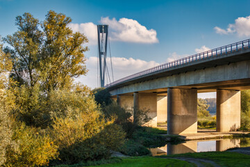A3 motorway bridge over the Danube near Deggendorf. Germany