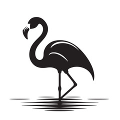 Naklejka premium Flamingo silhouette vector design. Cute Flamingo logo, icon vector design black and white.