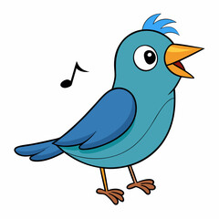 Birdsong Vector on White