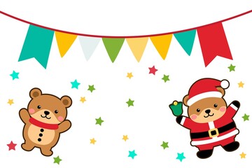Fototapeta premium hanging flag party chrismas