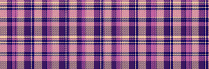 Idyllic plaid pattern texture, row background vector seamless. Living room textile check fabric tartan in orange and pink colors.