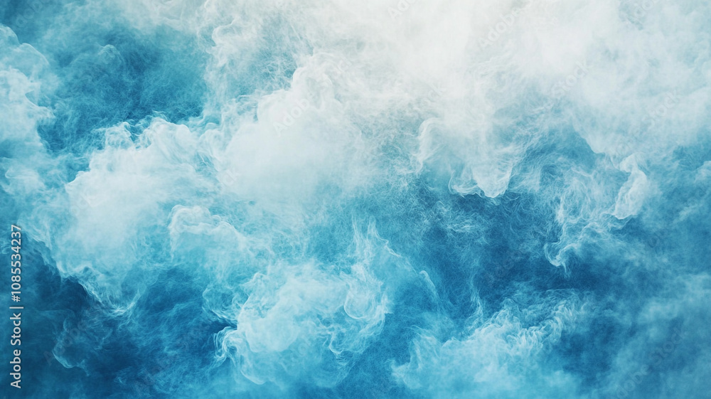 Poster swirling blue and white clouds creating a serene atmosphere in a tranquil setting
