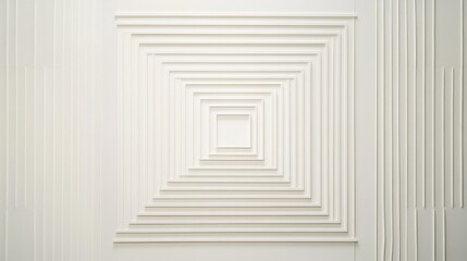 Abstract Geometric Pattern Featuring Concentric Squares and Vertical Lines in Neutral Tones, Ideal for Modern Interior Design and Minimalist Art Applications