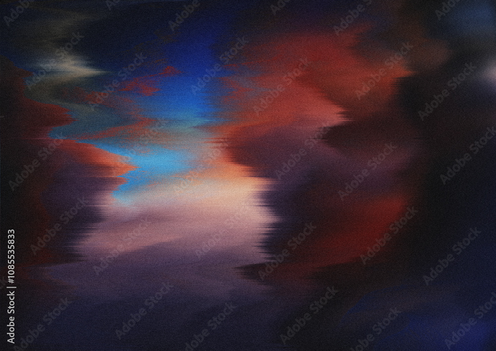 Poster glitch grainy abstract smeared iridescent gradient blurred unique colors background texture digital 
