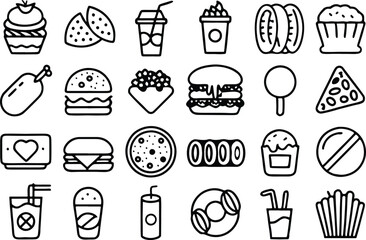 set of food icons