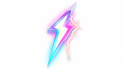 lightning bolt icon with neon glow