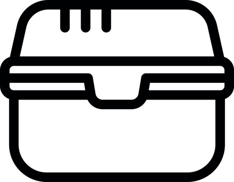 recommend clip art: Simple, thick line icon of a lunchbox, ideal for projects related to food, picnics, or meal preparation