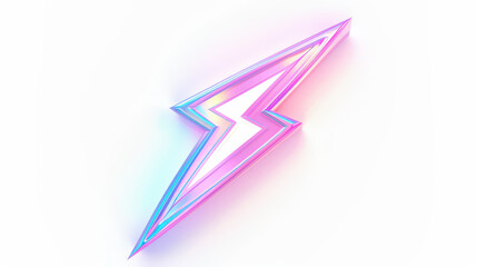 Fototapeta premium lightning bolt icon with neon glow