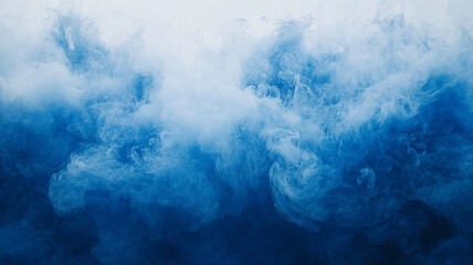 Naklejka premium Cloudy blue smoke fills the air in a mesmerizing display at a creative art event