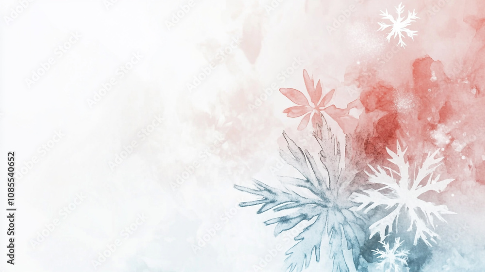 Poster beautiful winter-themed abstract design with snowflakes and soft colors in a serene background
