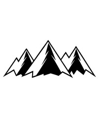 mountains  vector illustration, silhouette, logo icon and line art