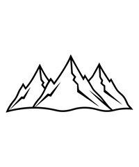 mountains  vector illustration, silhouette, logo icon and line art