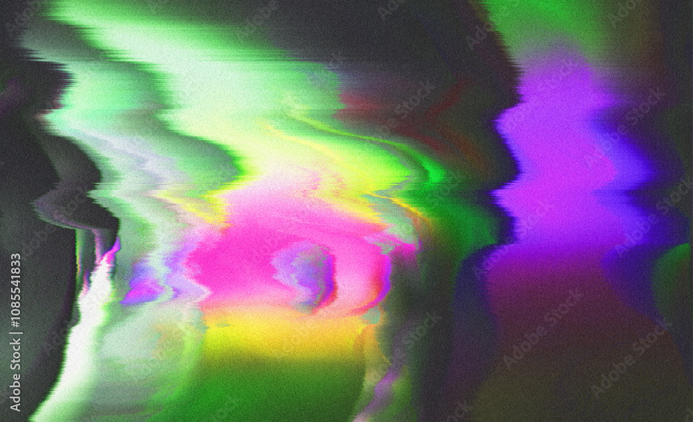 Poster glitch grainy abstract smeared iridescent gradient blurred unique colors background texture digital 