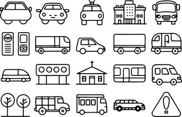 set of transport icons