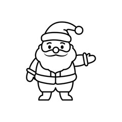 Santa Claus icon in linear style. Santa Claus character isolated on white.