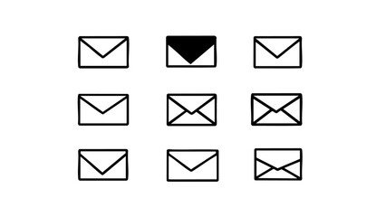 A set of envelope vector icons