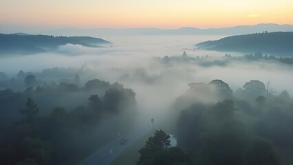 villages in resort surrounded by clouds Fog