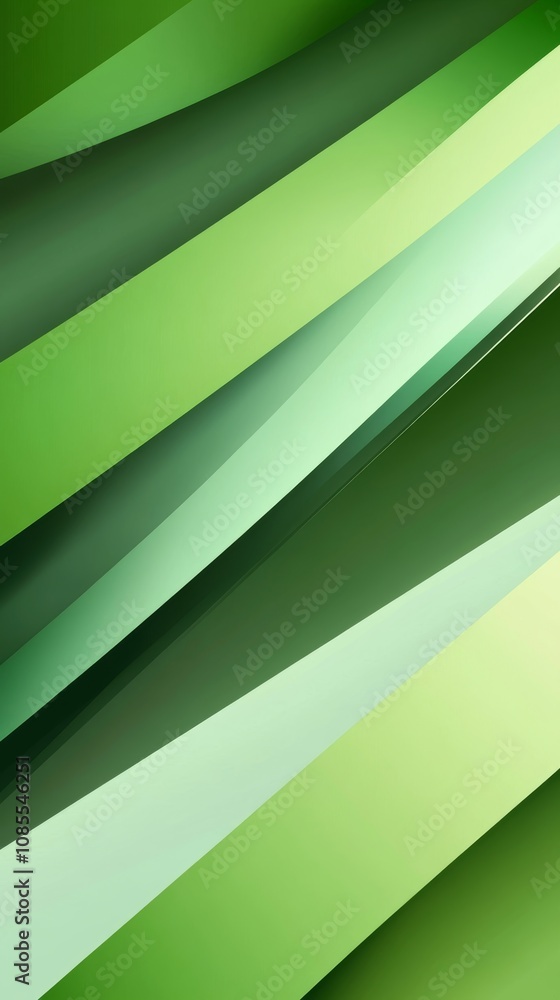 Poster colorful abstract green waves flowing seamlessly in a creative design showcasing dynamic layers and 