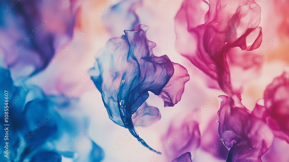 Poster colorful abstract fabric swirls create a dreamy atmosphere in a soft light setting