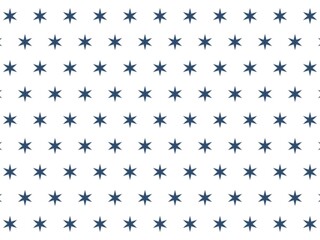 Seamless pattern of dark blue stars on a white background.