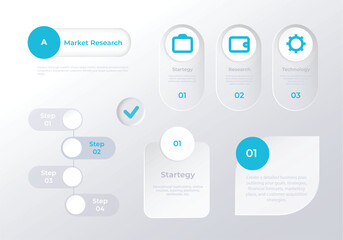 A modern infographic illustrating market research concepts including strategy. Vector illustration