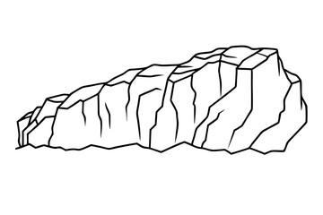 Rocky Cliff vector white background