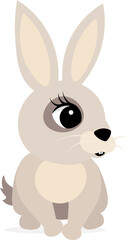 Farm Animals. Cute farm. Gray rabbit on white background. Collection of farm animals. Baby flat vector illustration.