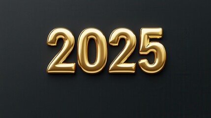 A shiny golden "2025" against a dark background, symbolizing the upcoming year and new opportunities.