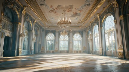 Elegant Neoclassical Interior of a Grand Palace Room