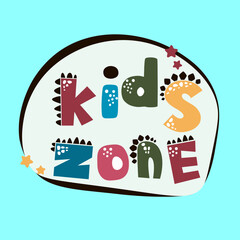 Vector lettering kids zone, suitable for children's t-shirt designs, children's room decorations and so on