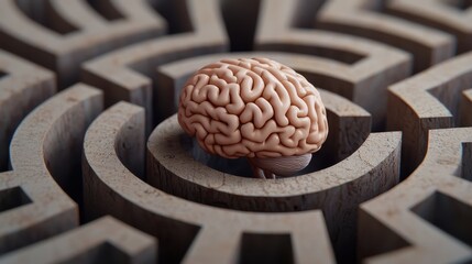 Brain in Maze  Problem Solving  Mental Health Concept