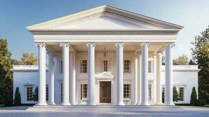 Obraz premium Elegant Greek Revival Mansion with Portico