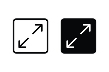 Fullscreen icon vector. Fullscreen size line icon. Expand to full screen sign and symbol. Arrows symbol