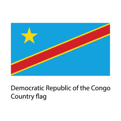 Democratic Republic of the Congo Country flag hand drawing illustration vector based drawing