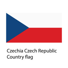 Czechia Czech Republic Country flag hand drawing illustration vector based drawing