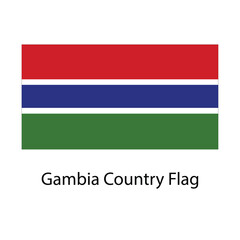 Gambia Country Flag hand drawing illustration vector based drawing